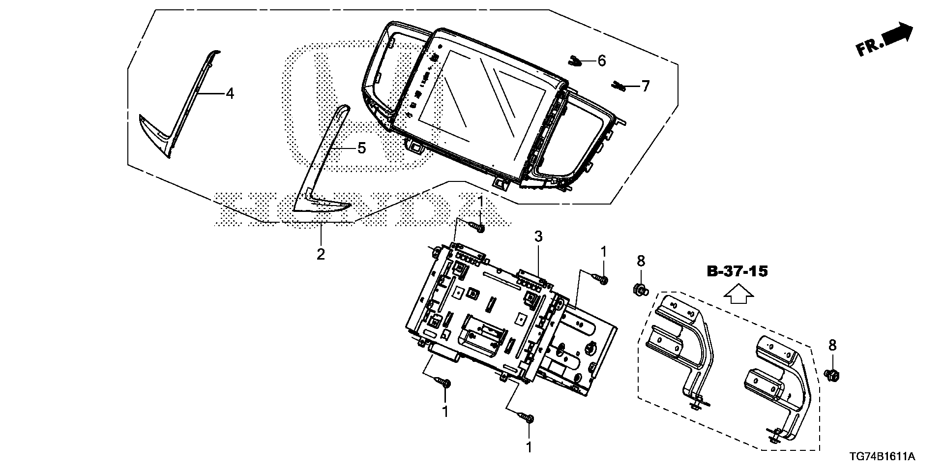 Diagram DISPLAY AUDIO UNIT (2) for your 2016 Honda Pilot 3.5L i-VTEC V6 AT 2WD EX SENSING 