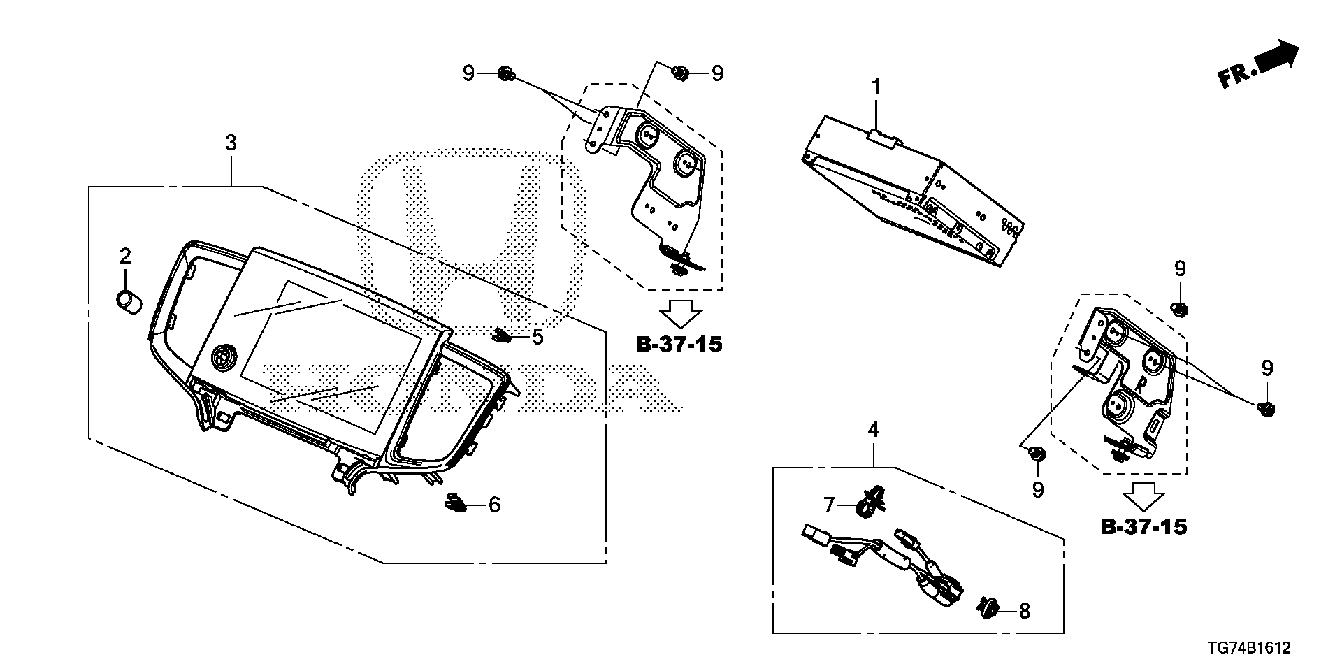 Diagram DISPLAY AUDIO UNIT (3) for your 2016 Honda Pilot 3.5L i-VTEC V6 AT 2WD EX SENSING 