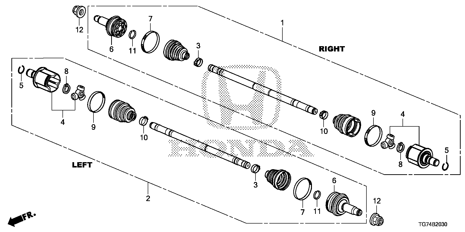 Diagram REAR DRIVESHAFT for your Honda Pilot  