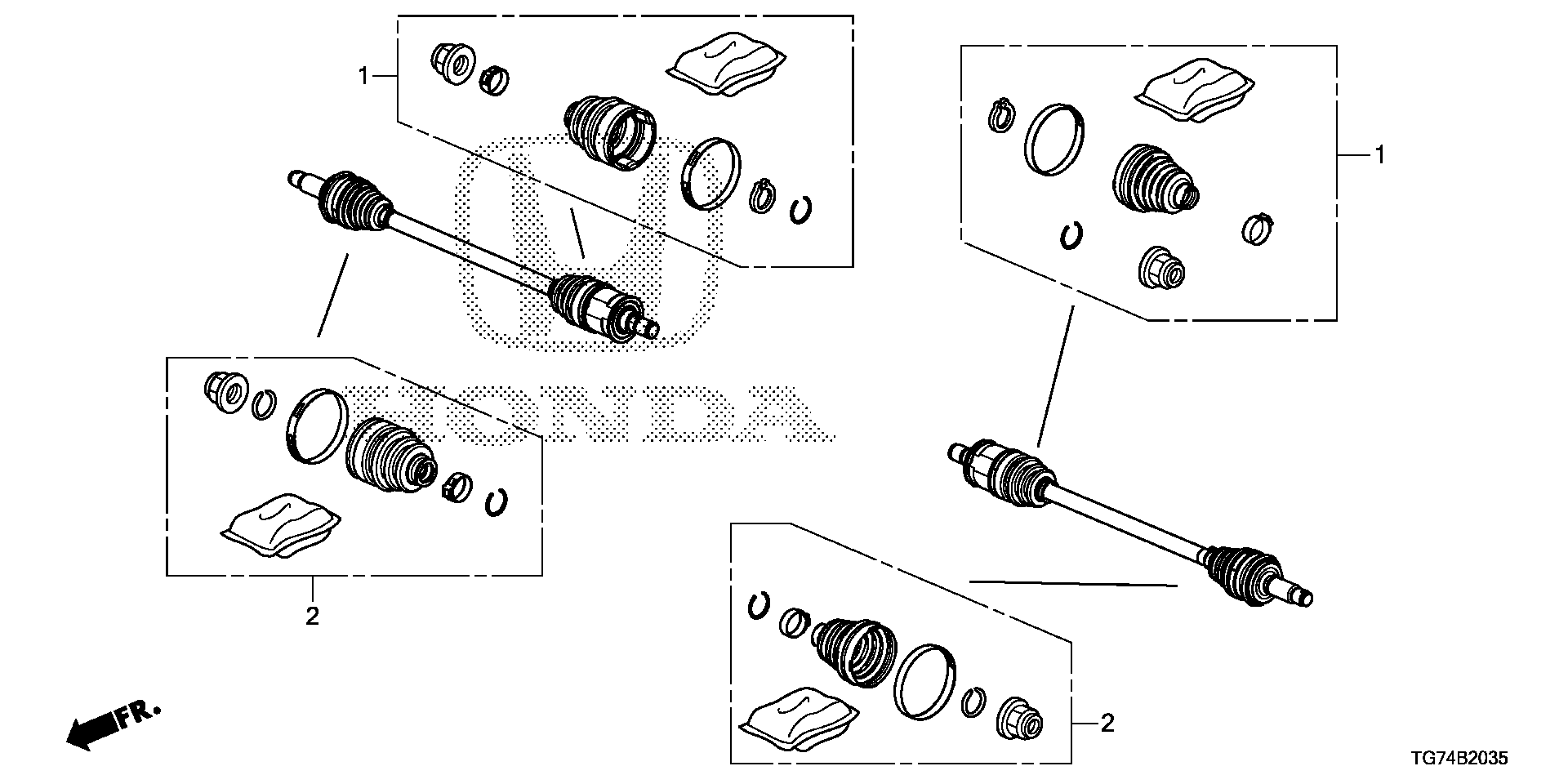 Diagram REAR DRIVESHAFT SET SHORT  PARTS for your Honda Pilot  