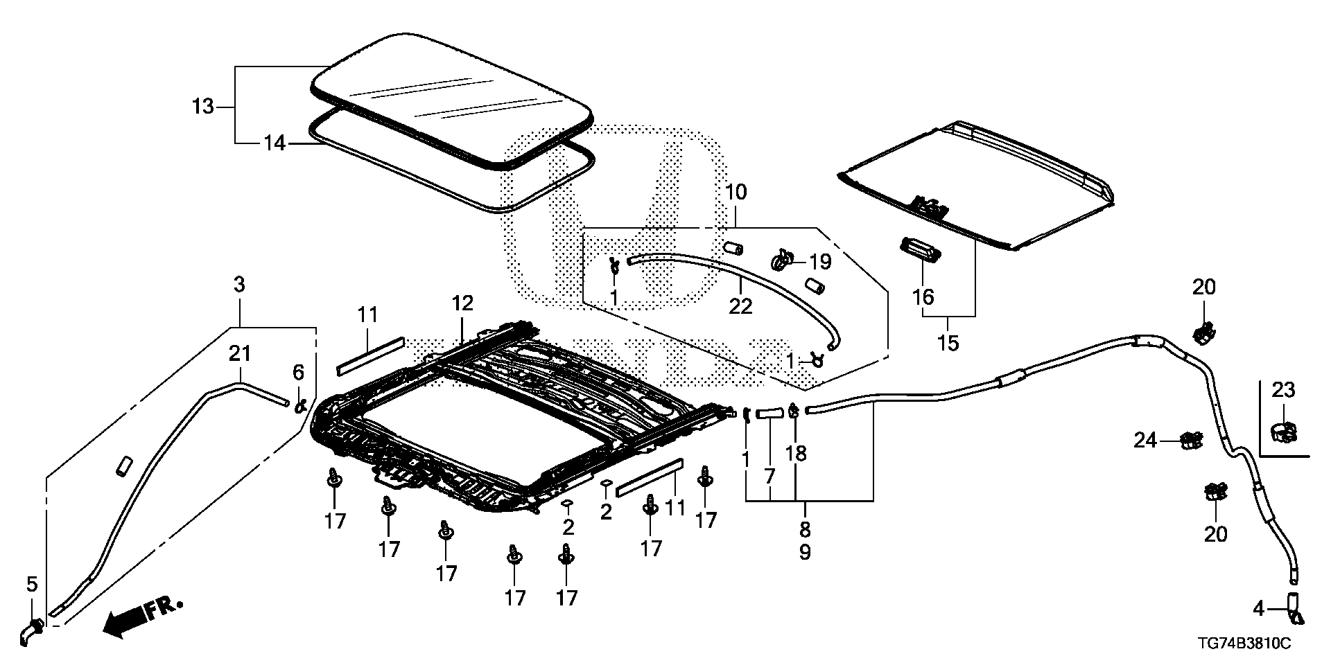 Diagram SLIDING ROOF for your Honda