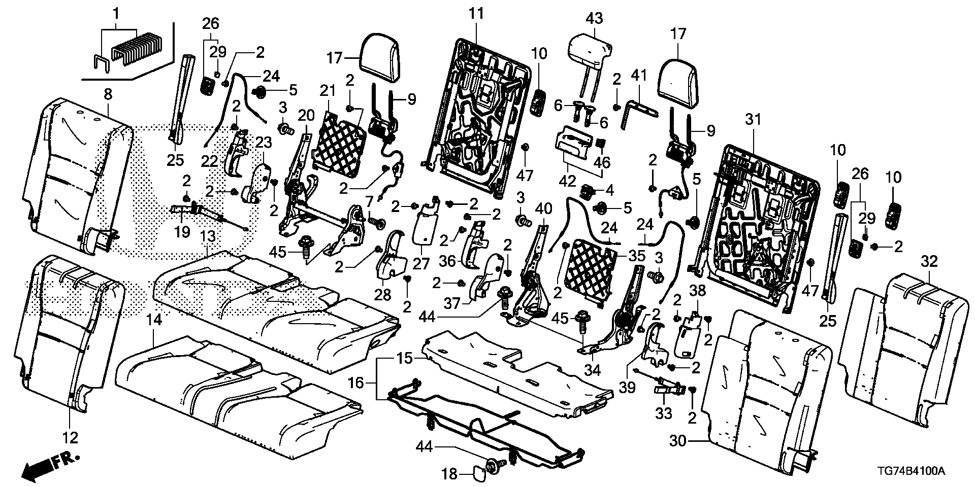 Diagram REAR SEAT for your 2021 Honda HR-V   