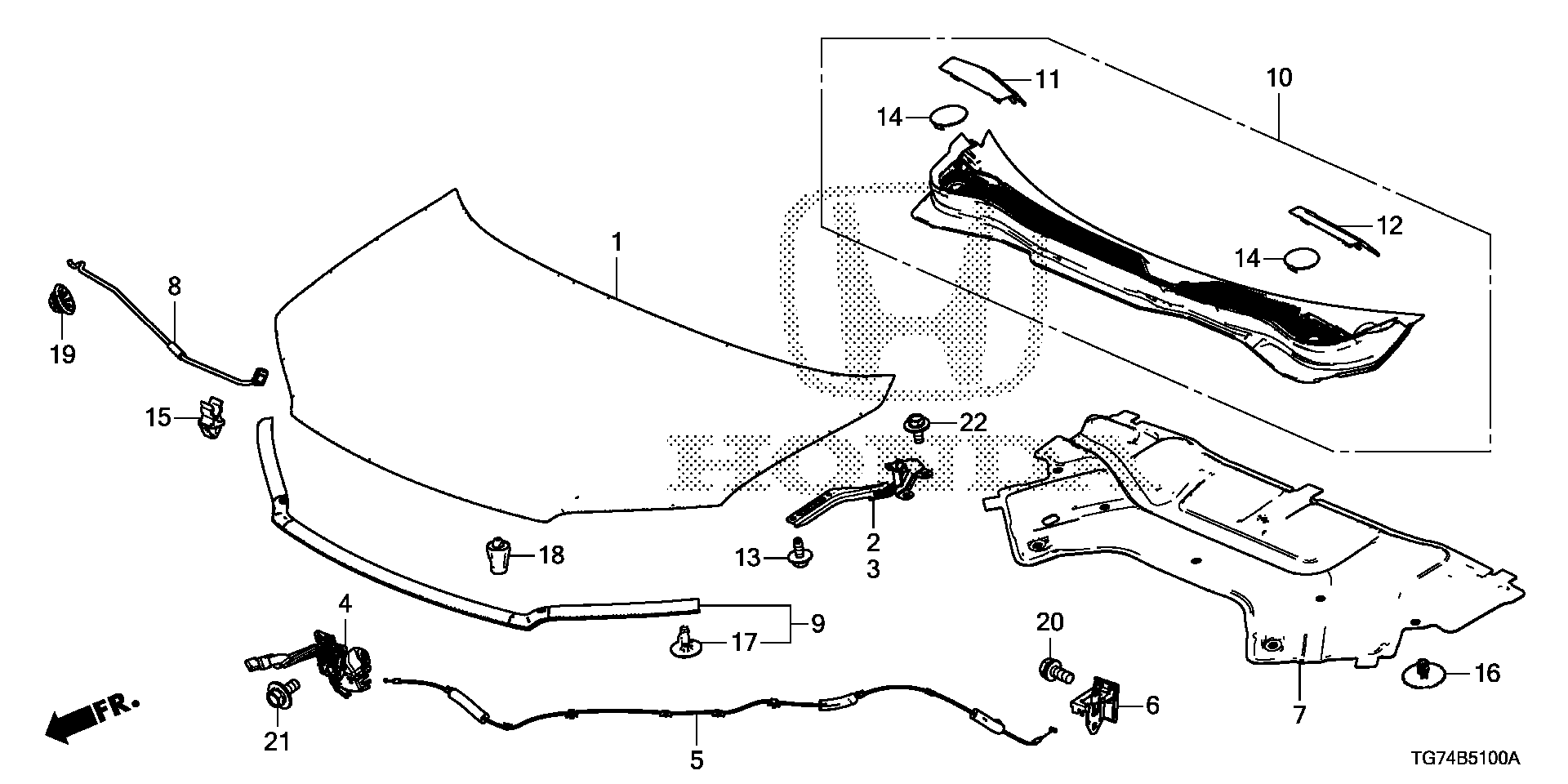 Diagram ENGINE HOOD for your 1988 Honda Accord Coupe   