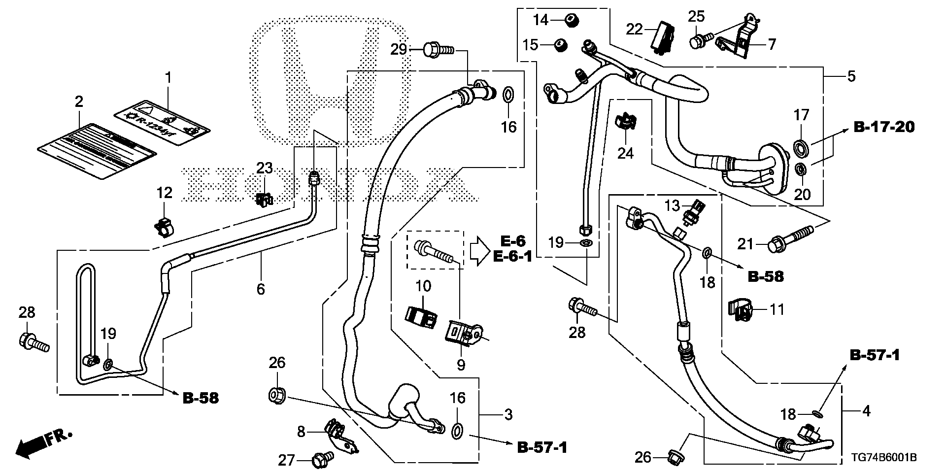 Diagram AIR CONDITIONER (HOSES/PIPES) (2) for your 2010 Honda Accord   