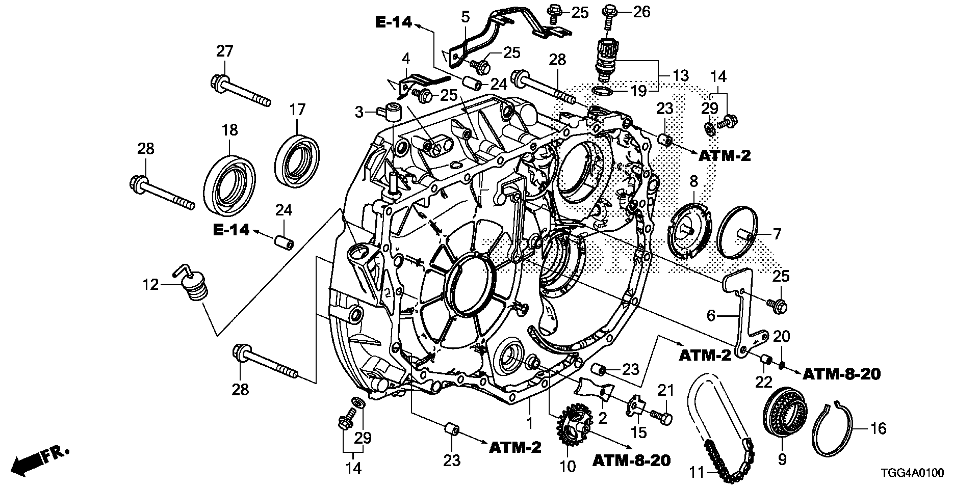 Diagram TORQUE CONVERTER CASE for your 2008 Honda CR-V   