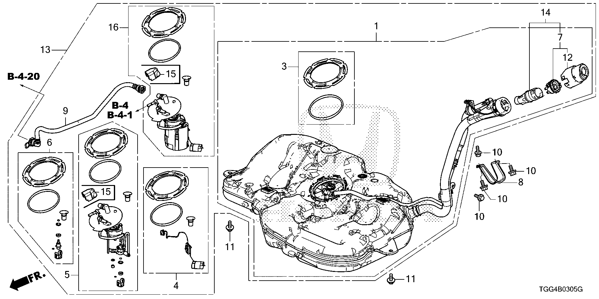 Diagram FUEL TANK (KA/KC/KL) for your 2021 Honda Civic   