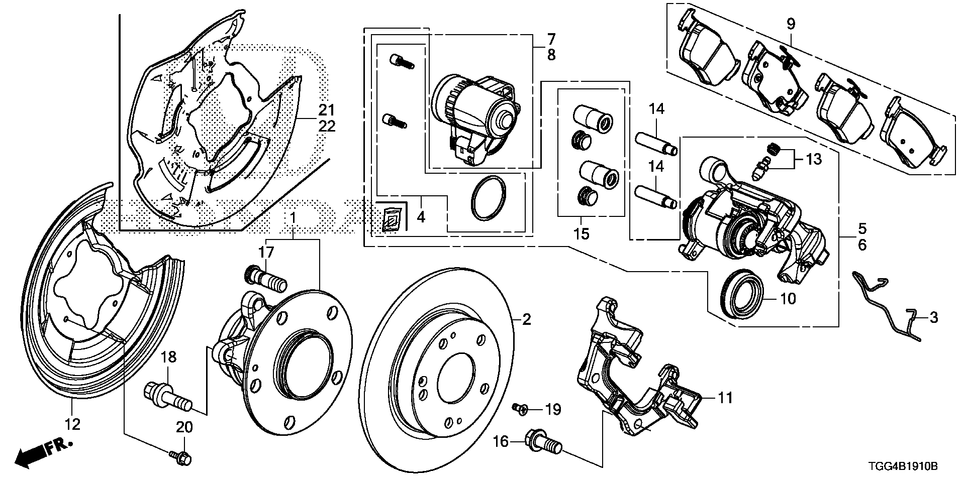 Diagram REAR BRAKE for your Honda Civic Liftback  