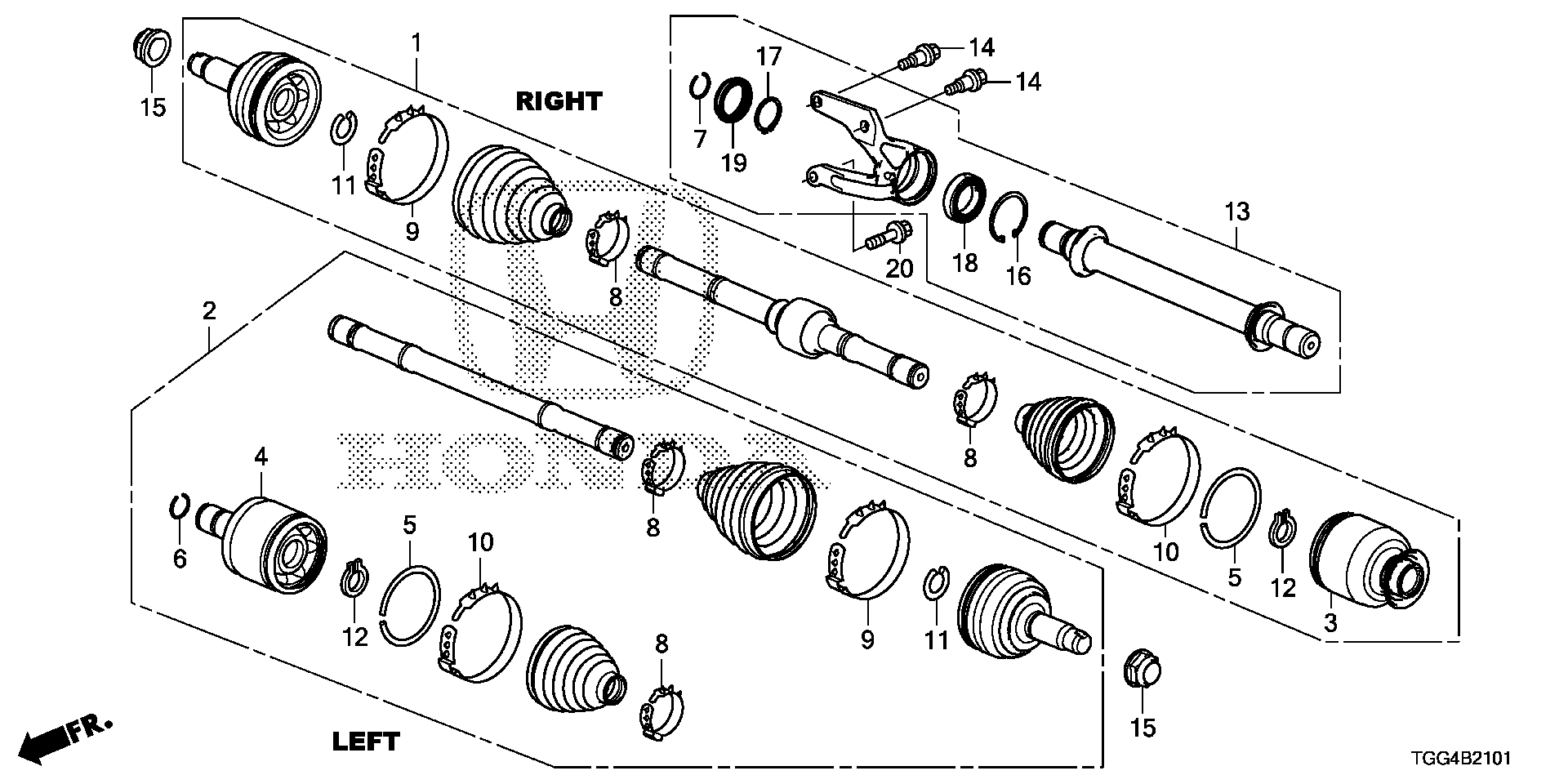 Diagram DRIVESHAFT@HALF SHAFT (TYPE R) for your 2010 Honda Pilot   