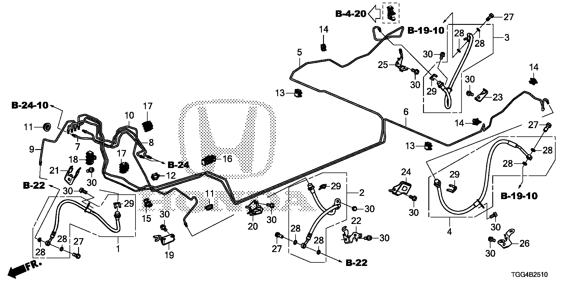 Diagram BRAKE LINES (VSA) for your 1980 Honda Civic Hatchback   