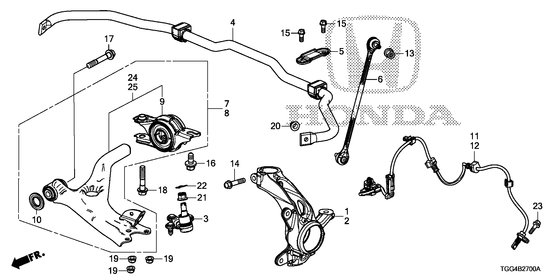 Diagram FRONT KNUCKLE for your Honda Civic Liftback  