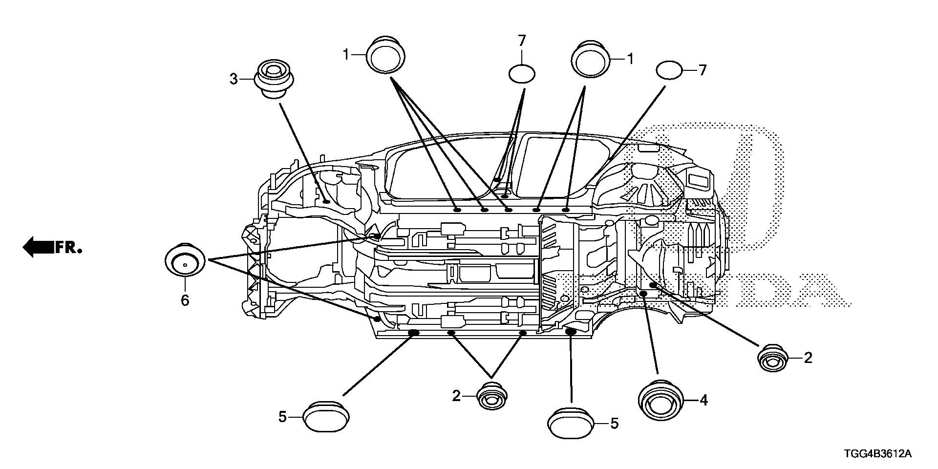 Full size assembly image of GROMMET (LOWER) (1/1)