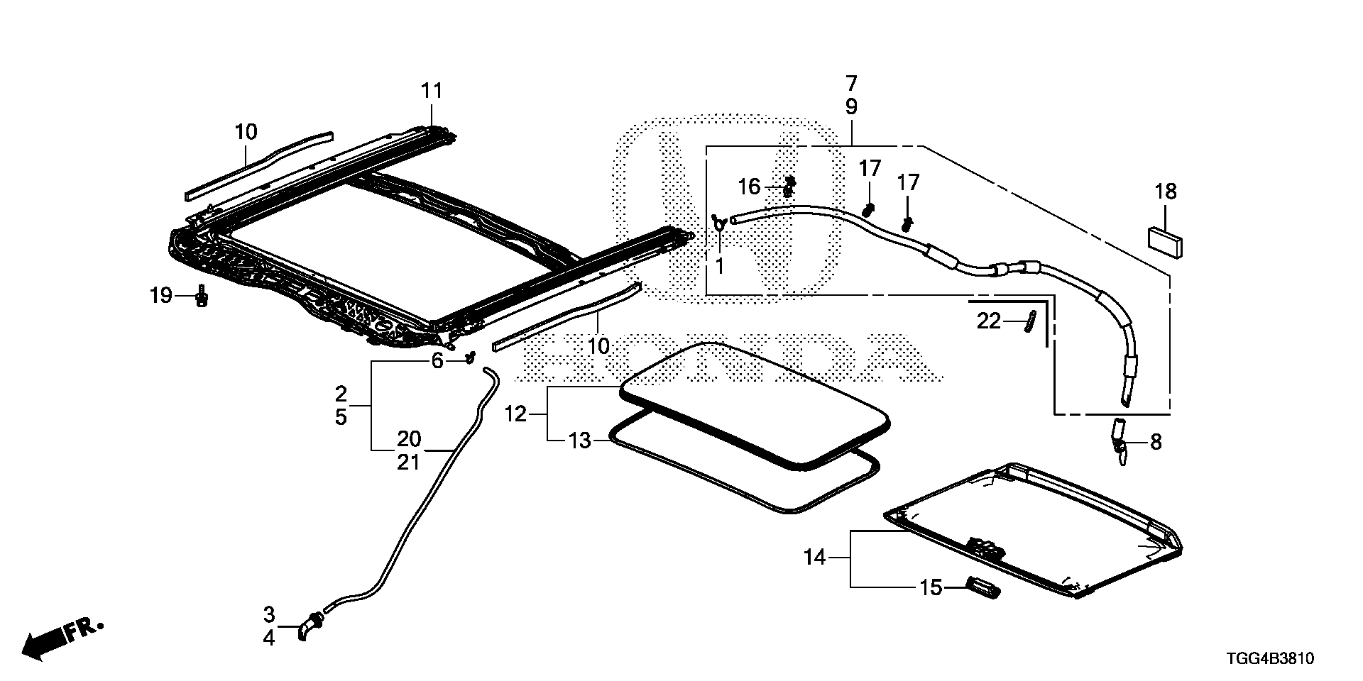 Diagram SLIDING ROOF for your 2008 Honda Pilot   