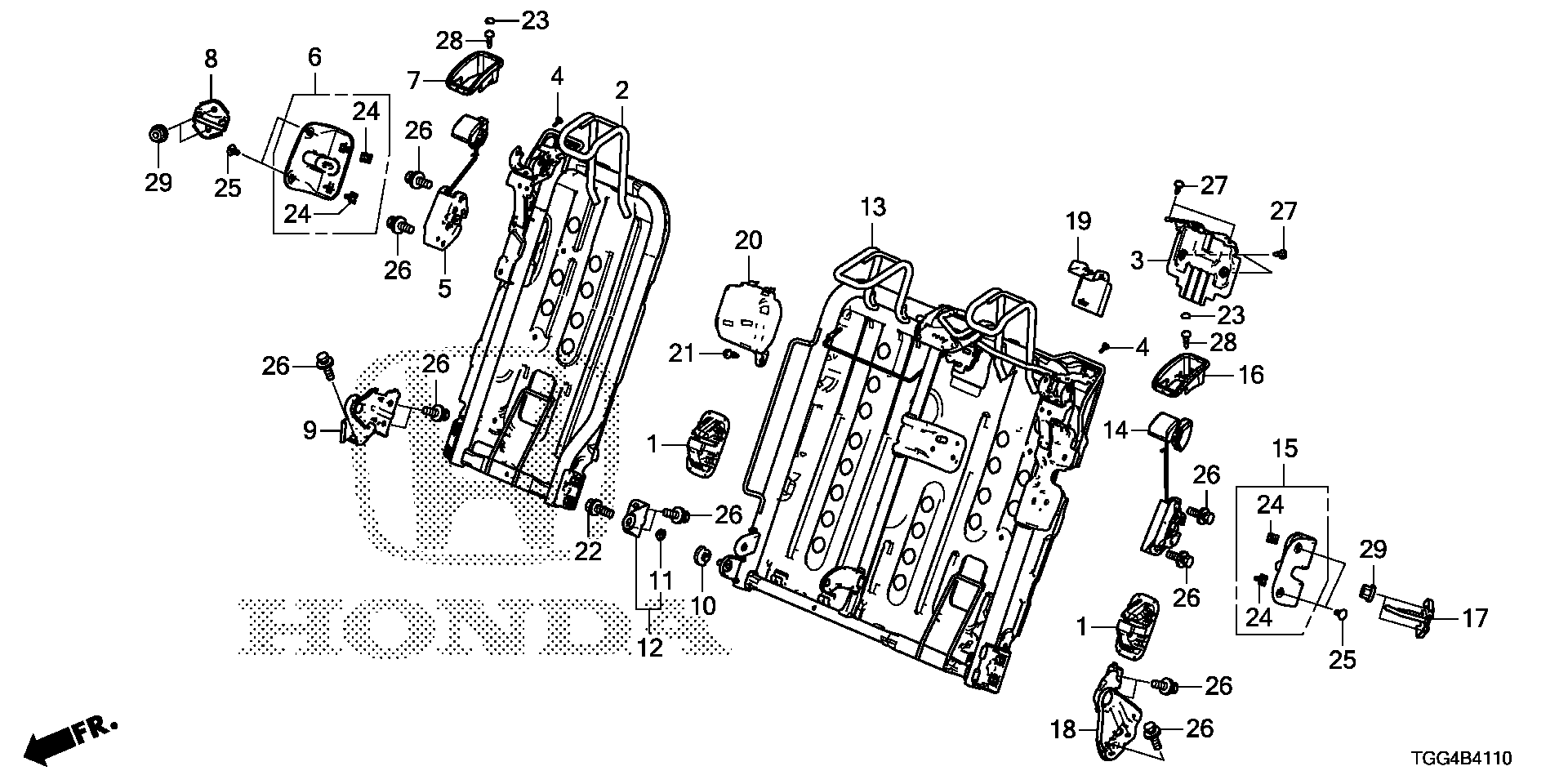 Full size assembly image of REAR SEAT COMPONENTS (1/1)