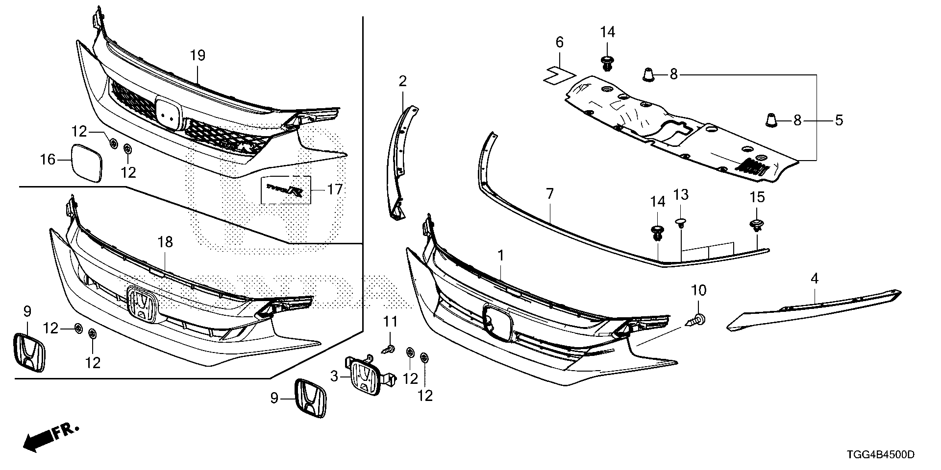 Full size assembly image of FRONT GRILLE (1/1)