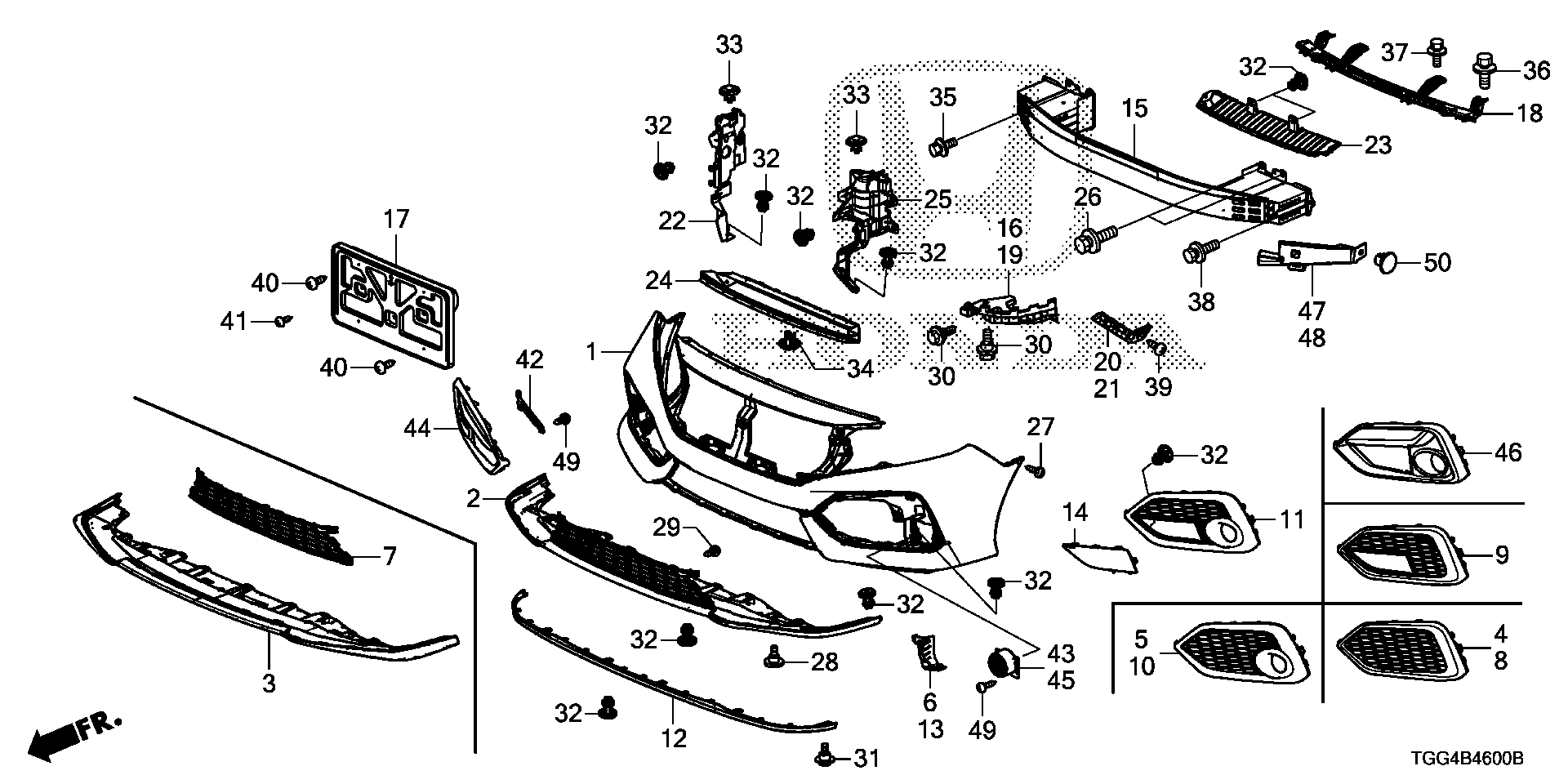 Diagram FRONT BUMPER for your 1977 Honda Civic Hatchback   