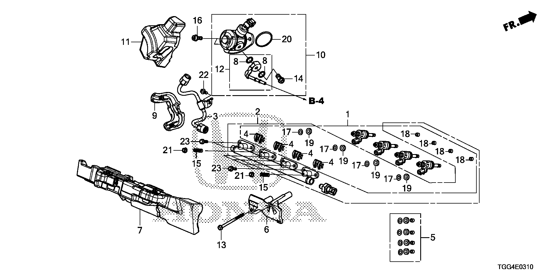 Diagram FUEL INJECTOR for your Honda Civic Liftback  