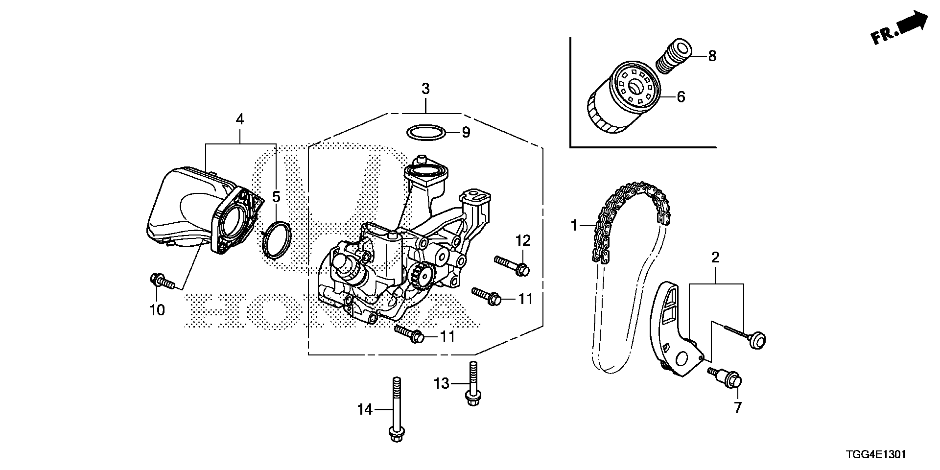 Diagram OIL PUMP (TYPE R) for your 1996 Honda Civic Hatchback   