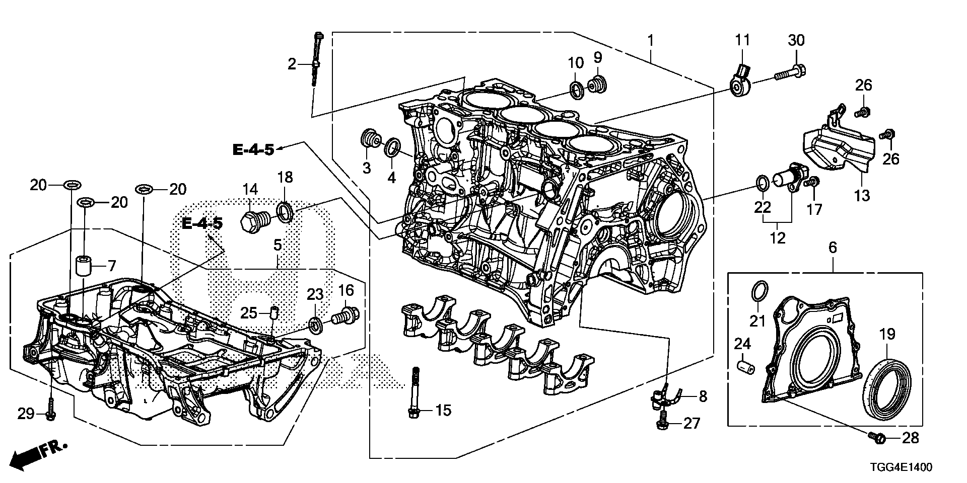 Diagram CYLINDER BLOCK@OIL PAN for your 2007 Honda CR-V   