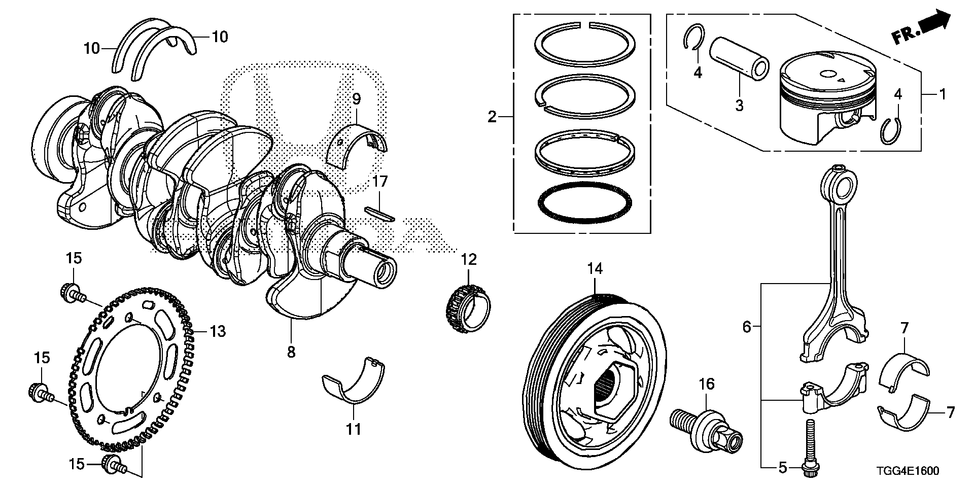 Diagram CRANKSHAFT@PISTON for your 2007 Honda Civic   