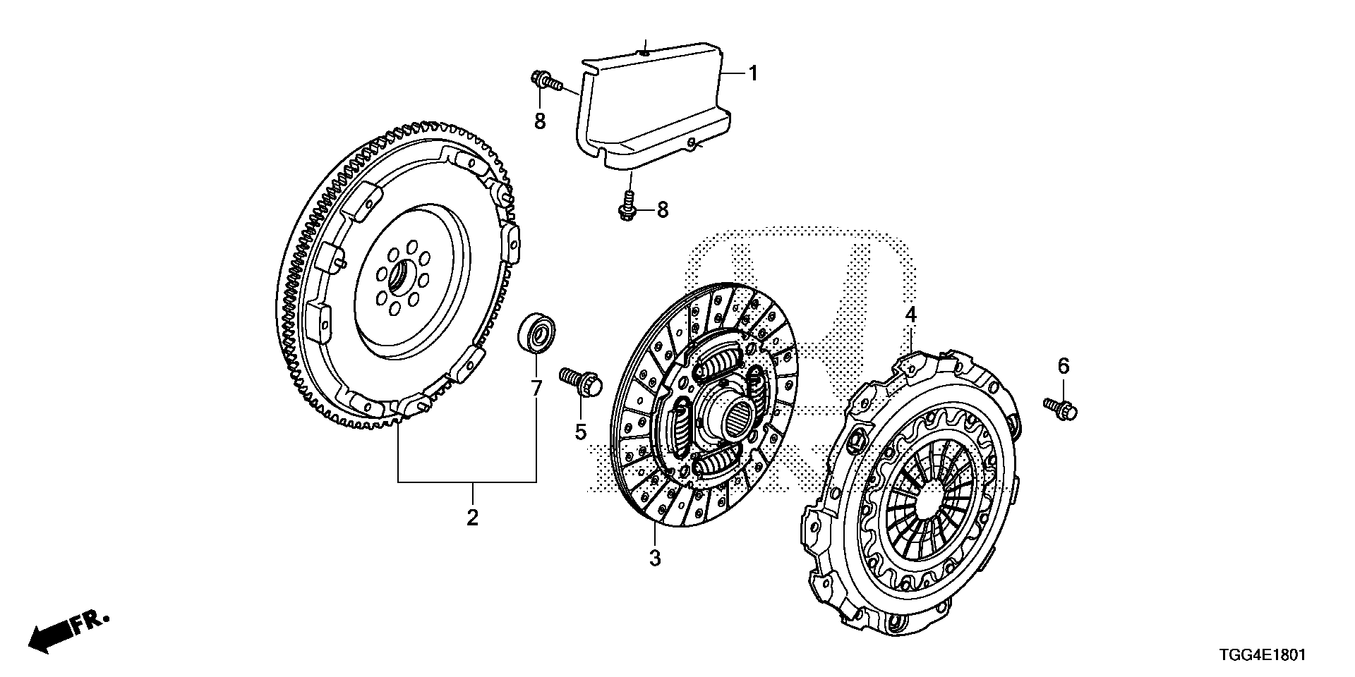 Diagram CLUTCH (TYPE R) for your Honda Civic Liftback  