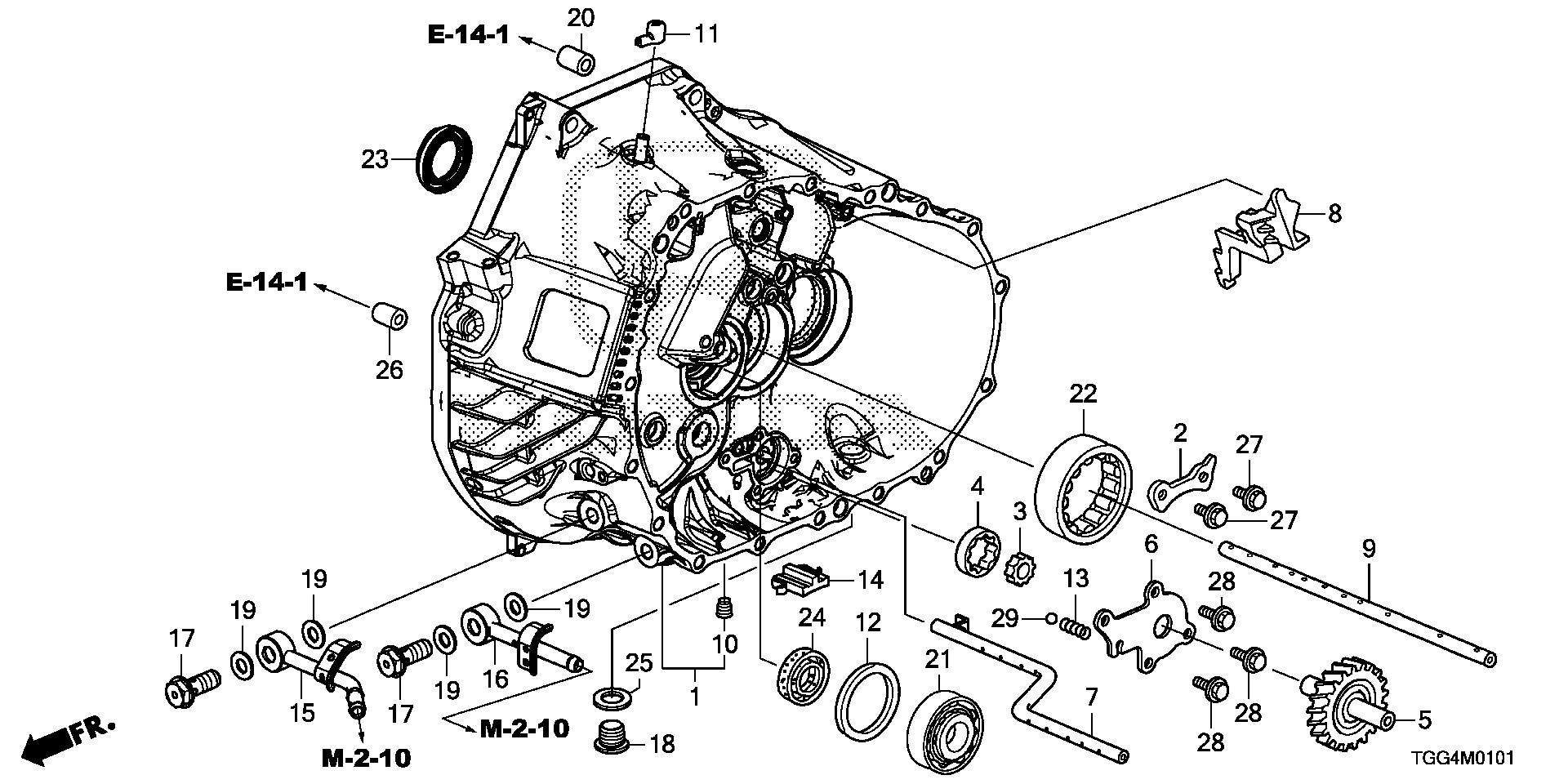 Diagram CLUTCH CASE (TYPE R) for your Honda Civic Liftback  