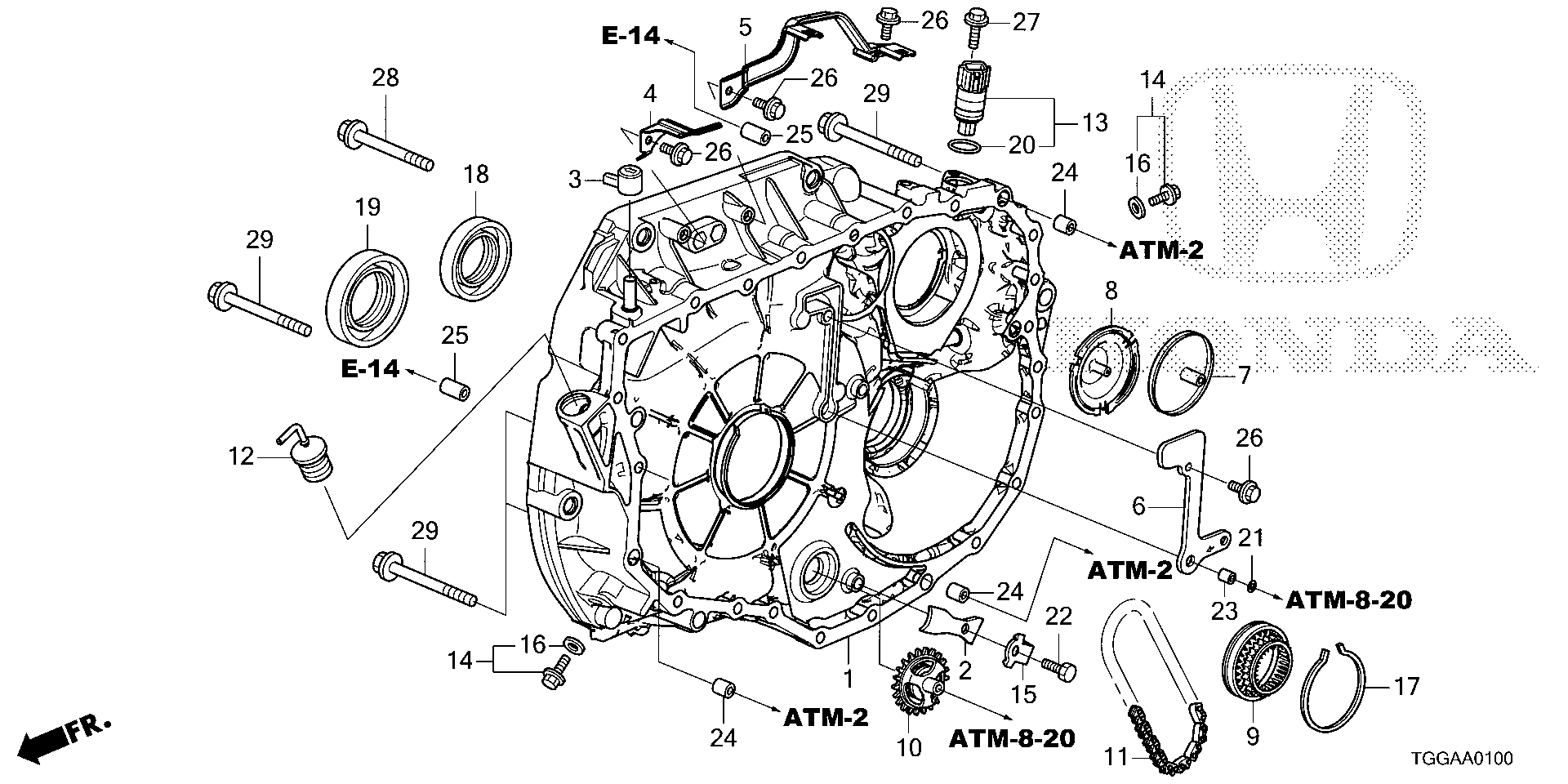 Diagram TORQUE CONVERTER CASE for your 2015 Honda CR-V   