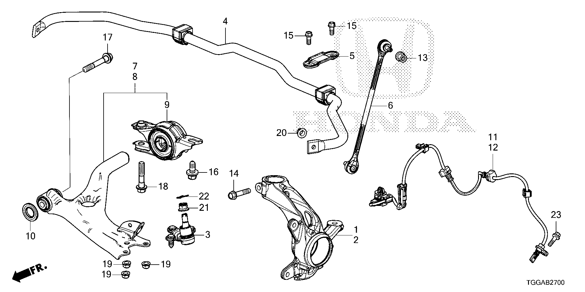 Diagram FRONT KNUCKLE for your Honda Civic Liftback  