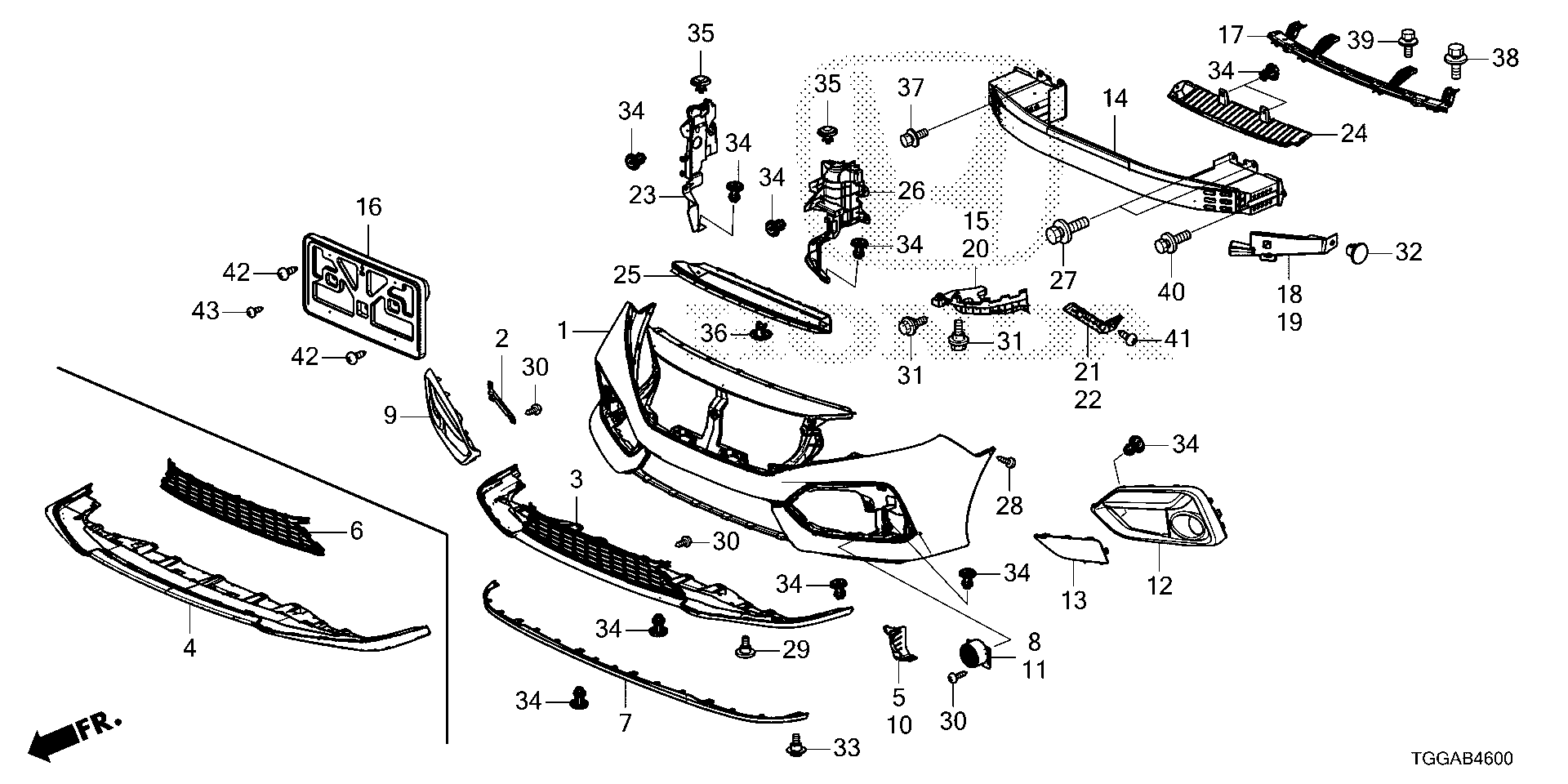 Diagram FRONT BUMPER for your 1977 Honda Civic Hatchback   