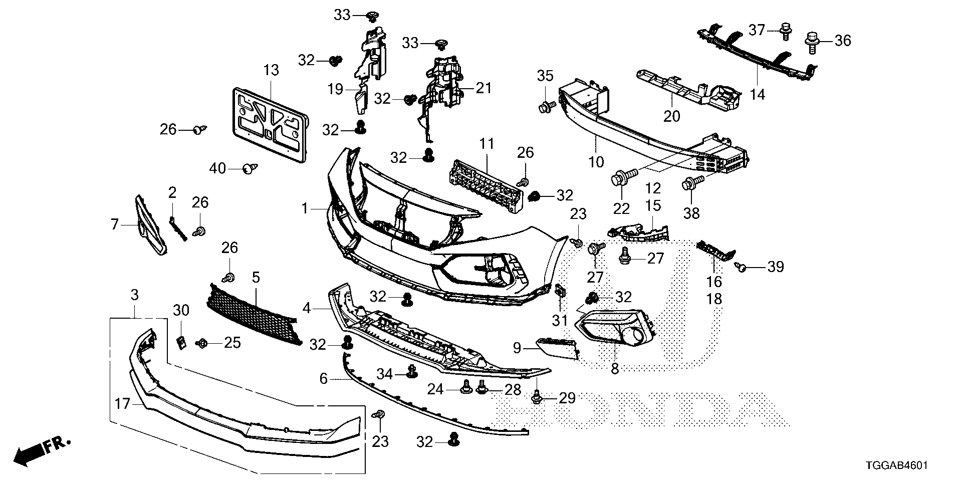 Diagram FRONT BUMPER (TYPE R) for your 1977 Honda Civic Hatchback   