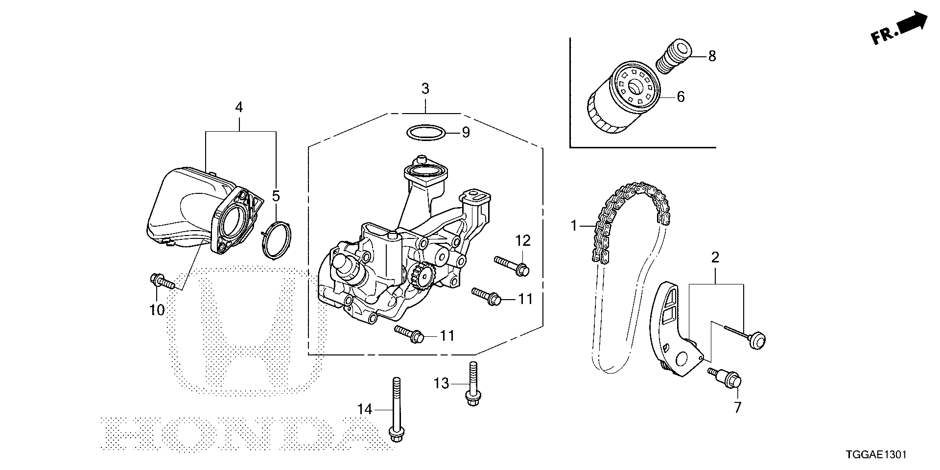 Diagram OIL PUMP (TYPE R) for your 1996 Honda Civic Hatchback   