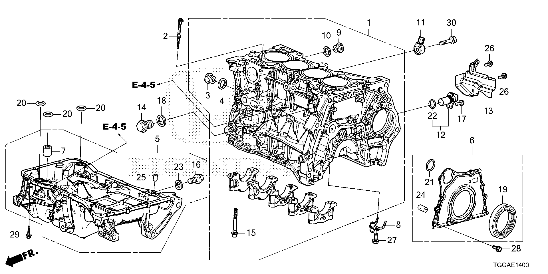 Diagram CYLINDER BLOCK@OIL PAN for your 2003 Honda CR-V   