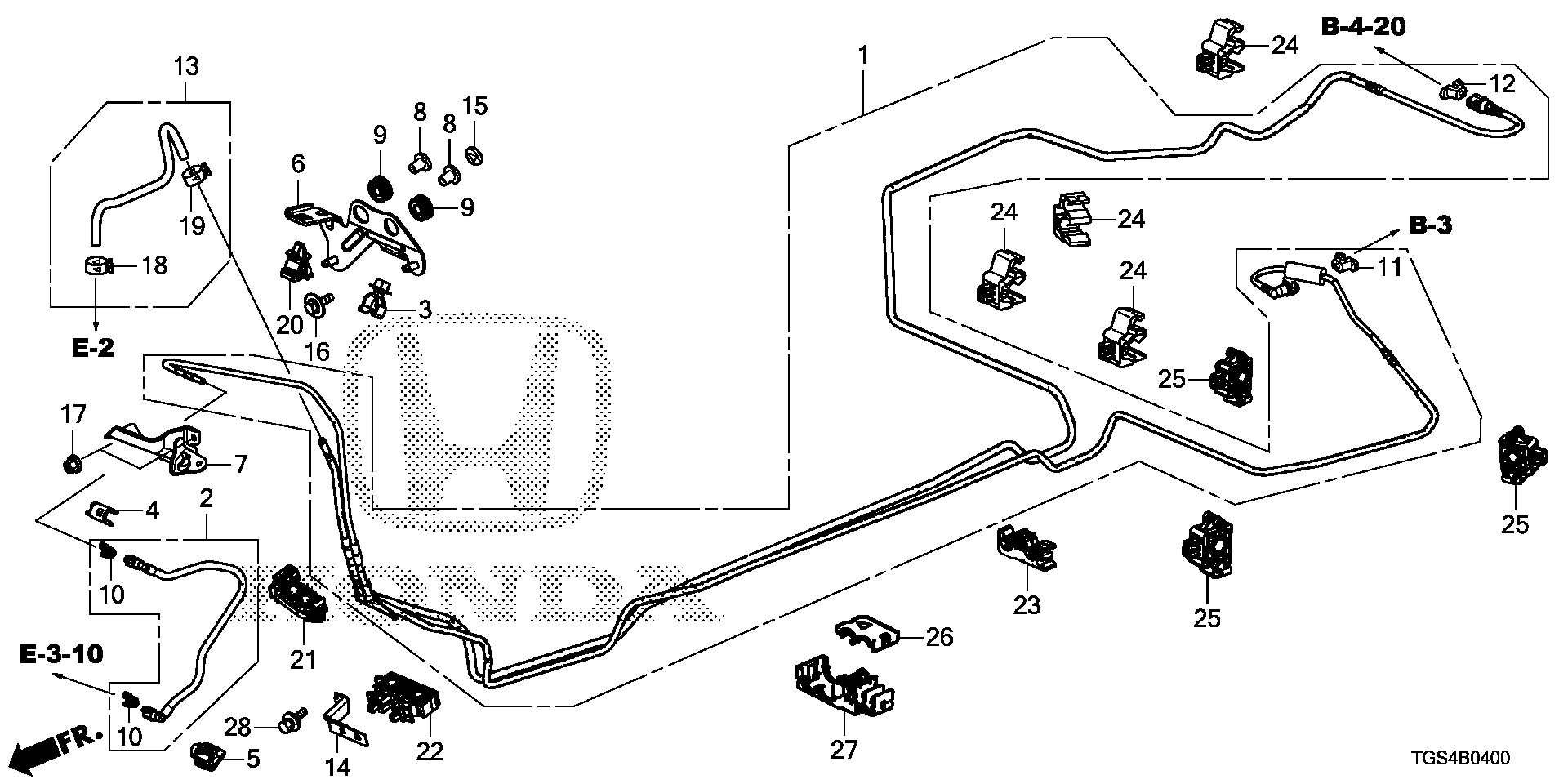 Diagram FUEL PIPE for your 2008 Honda Pilot   