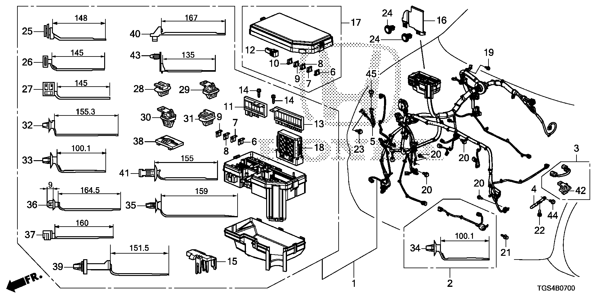 Diagram WIRE HARNESS (1) for your Honda