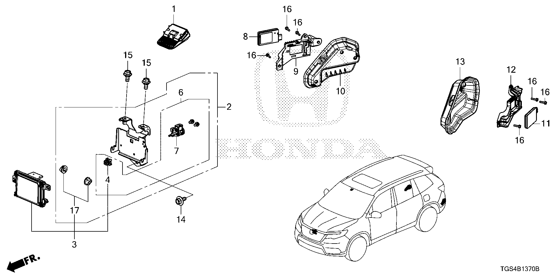 Diagram RADAR@CAMERA for your Honda Passport  