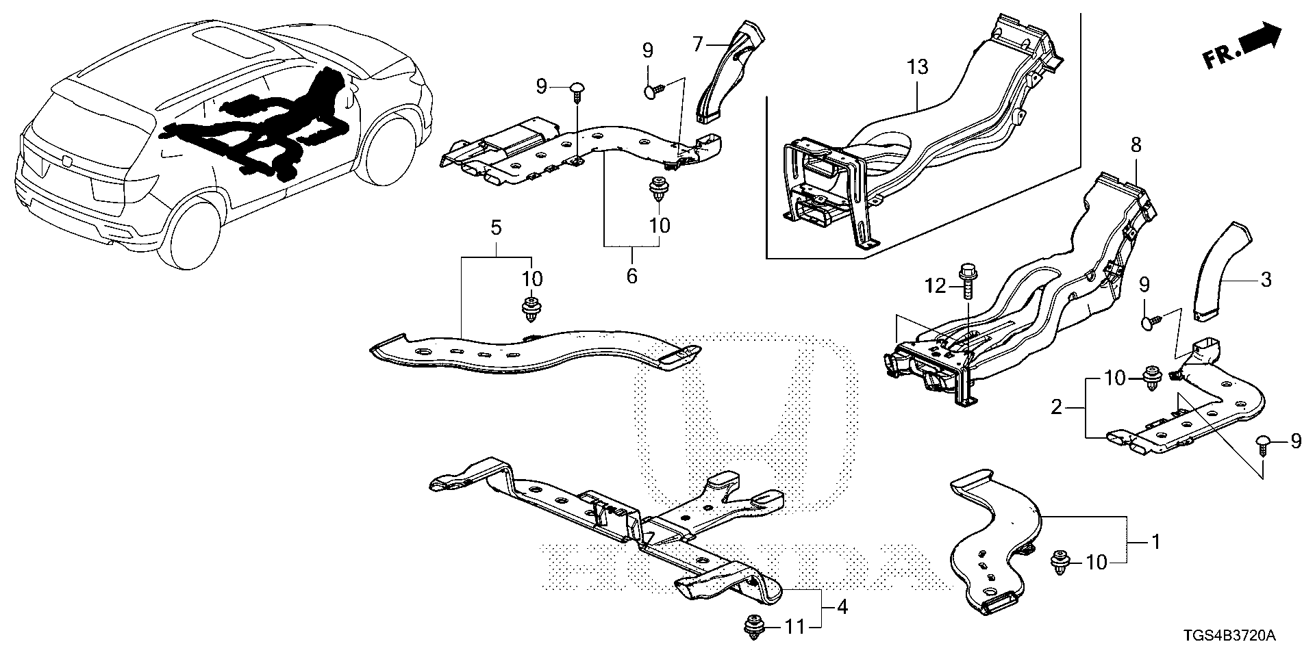 Diagram DUCT for your 2012 Honda Pilot   