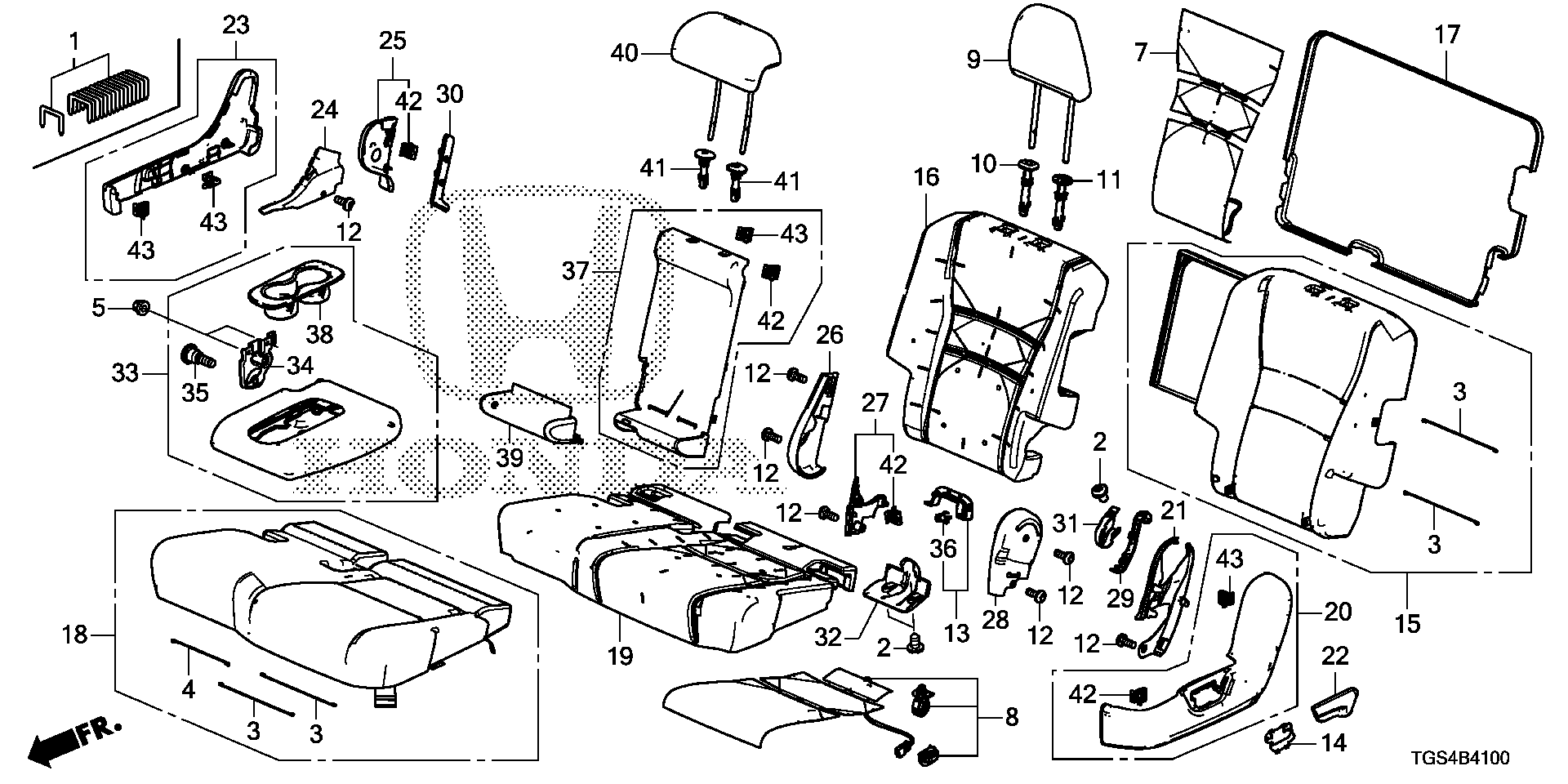 Diagram REAR SEAT (DRIVER SIDE) for your 2021 Honda HR-V   