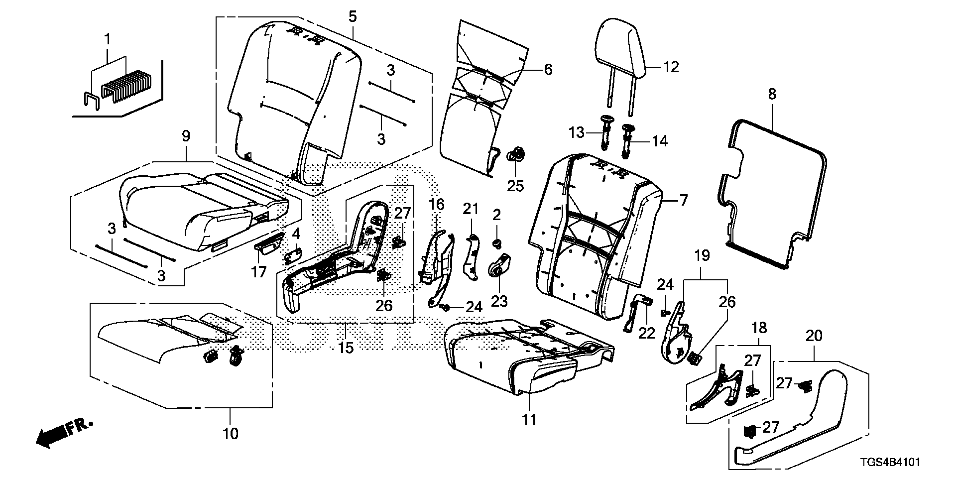 Diagram REAR SEAT (PASSENGER SIDE) for your 2021 Honda HR-V   