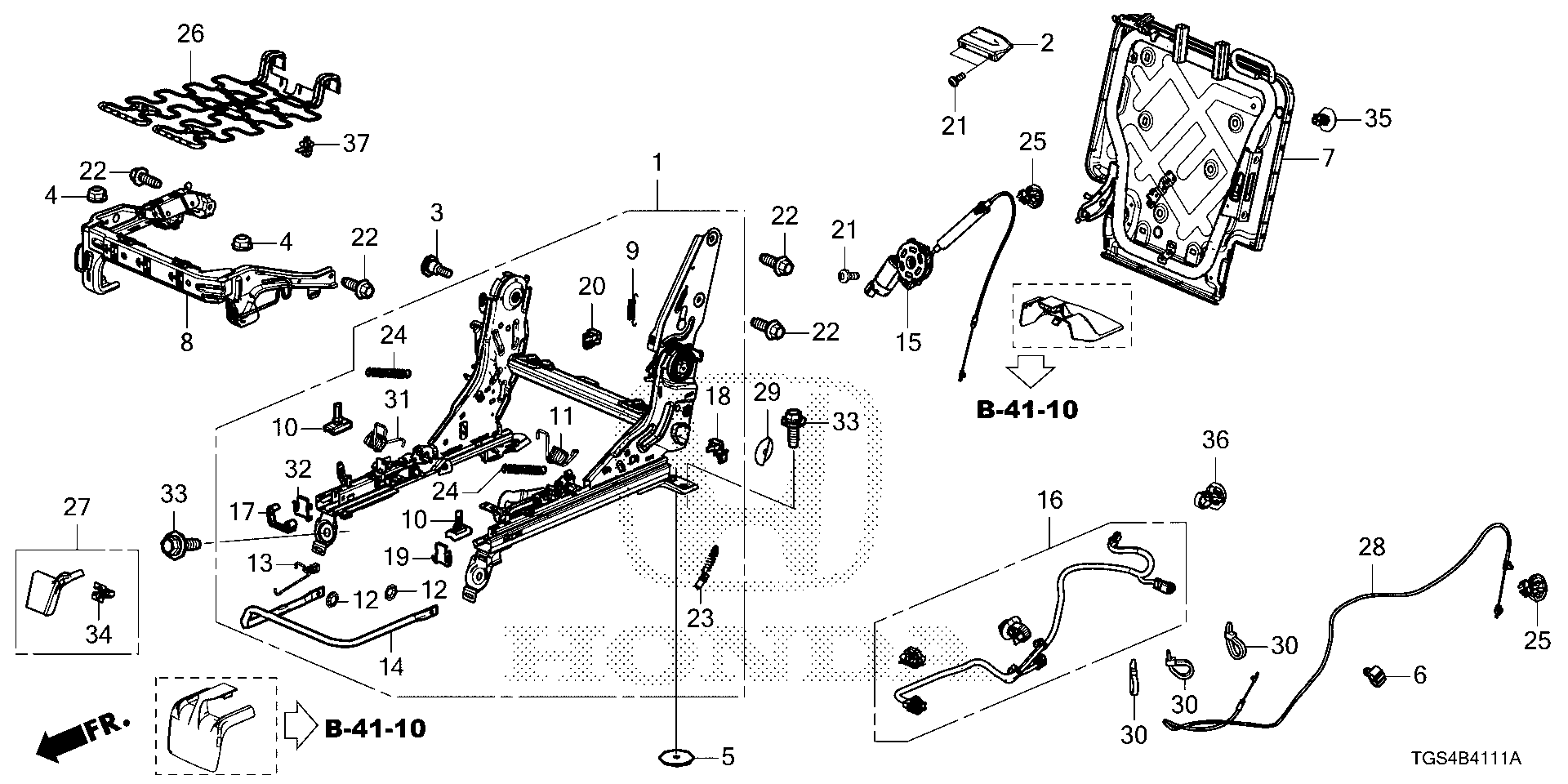 Diagram REAR SEAT COMPONENTS (PASSENGER SIDE) for your 2021 Honda HR-V   