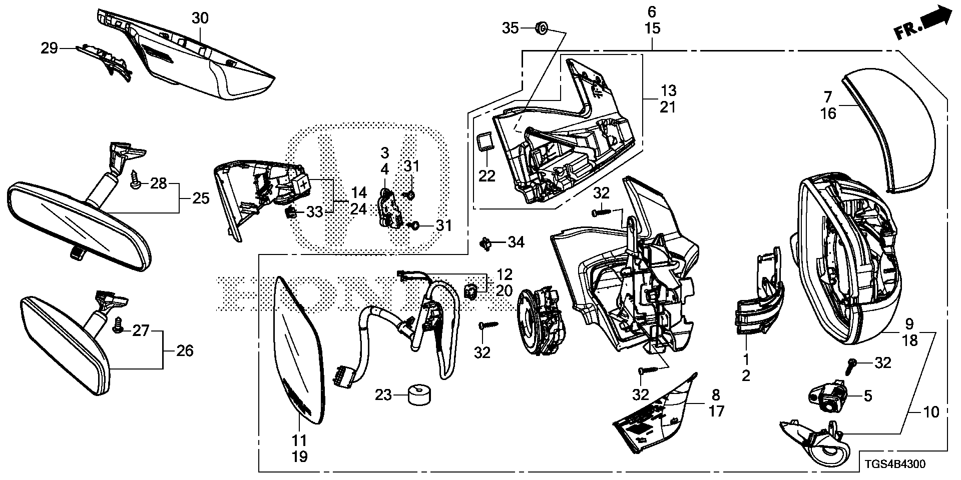 Diagram MIRROR for your Honda Passport  