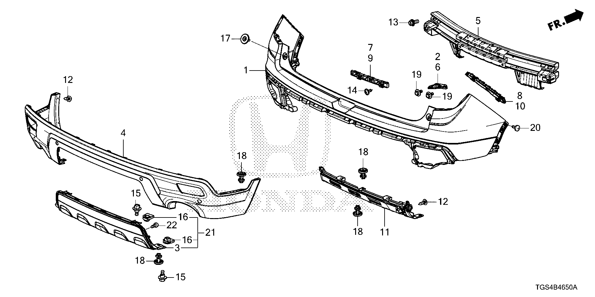 Diagram REAR BUMPER for your Honda Accord Coupe  