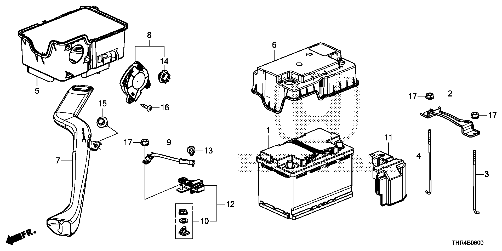 Diagram BATTERY (1) for your 2019 Honda Odyssey 3.5L i-VTEC V6 AT ELITE  