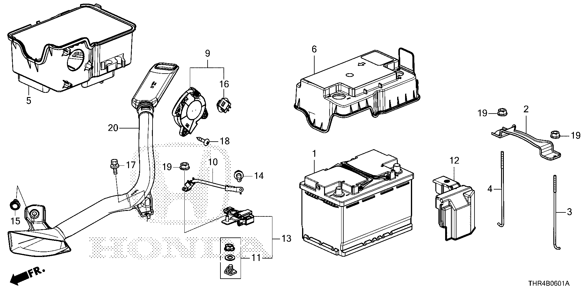 Diagram BATTERY (2) for your 1990 Honda Accord Coupe 2.2L MT LX 