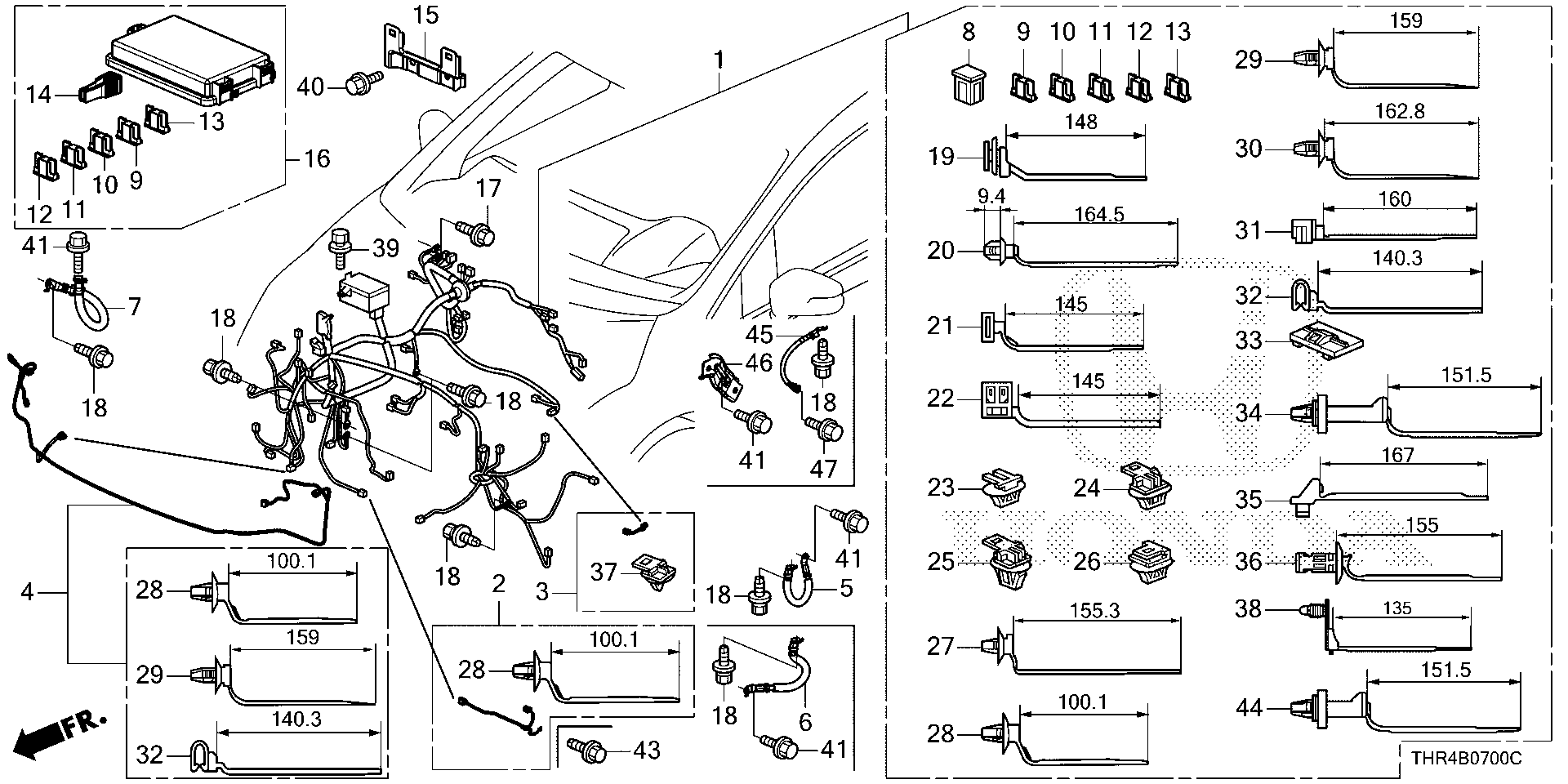 Diagram WIRE HARNESS (1) for your 2023 Honda Odyssey 3.5L i-VTEC V6 AT TOUR 