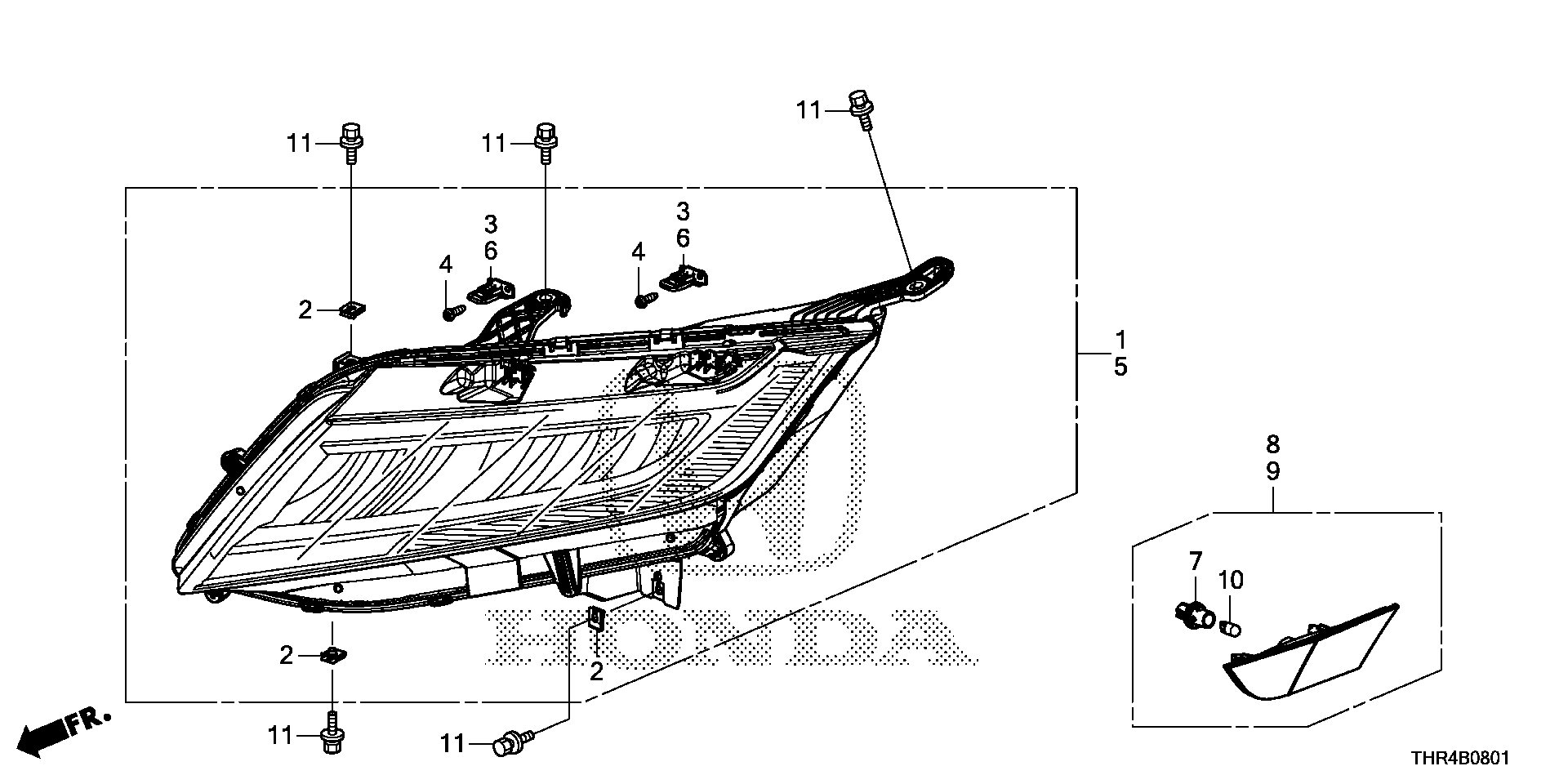 Diagram HEADLIGHT (LED) (1) for your 2019 Honda Odyssey 3.5L i-VTEC V6 AT TOUR 