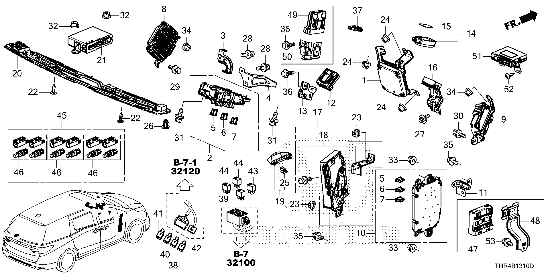 Diagram CONTROL UNIT (CABIN) (1) for your Honda