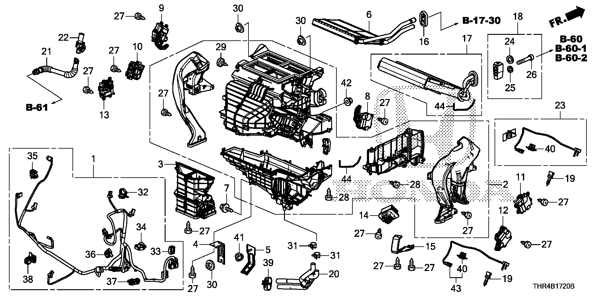 Diagram HEATER UNIT for your 2025 Honda Odyssey 3.5L i-VTEC V6 AT TOUR 