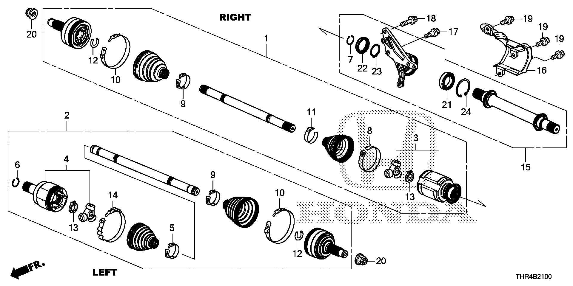 Diagram DRIVESHAFT for your 2010 Honda Pilot   