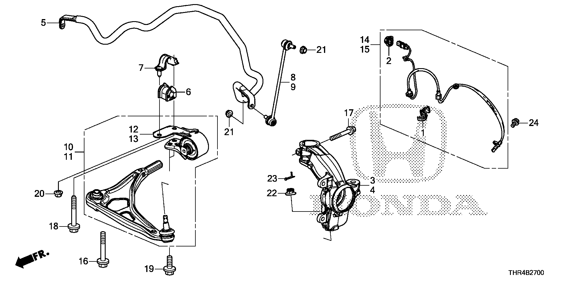 Diagram FRONT KNUCKLE for your 2019 Honda Odyssey 3.5L i-VTEC V6 AT ELITE  