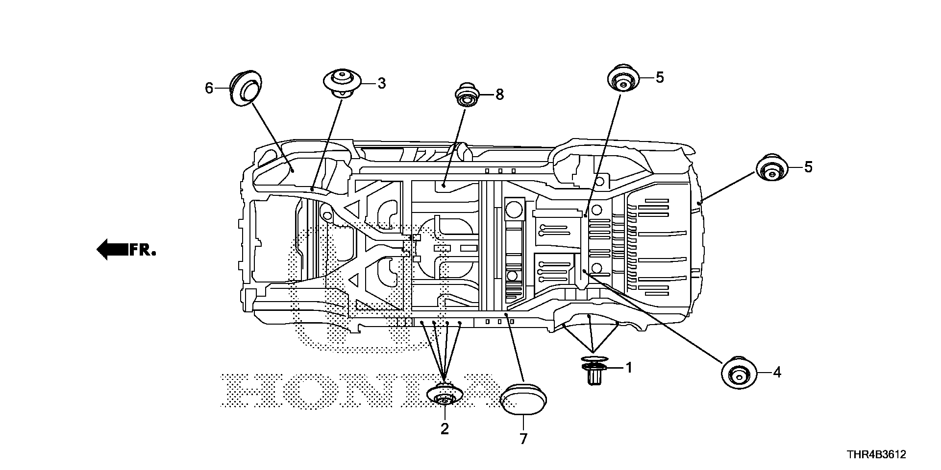 Diagram GROMMET (LOWER) for your 2022 Honda Odyssey 3.5L i-VTEC V6 AT TOUR 