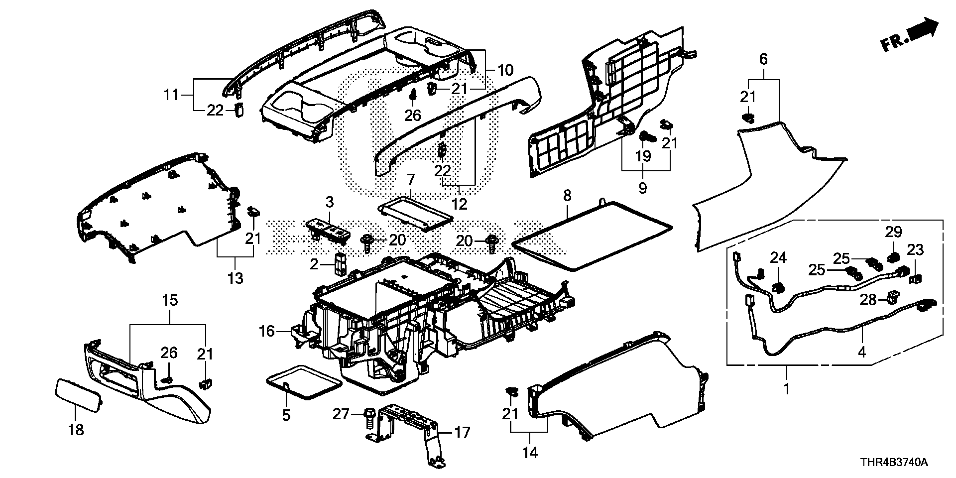 Diagram CONSOLE (1) for your Honda